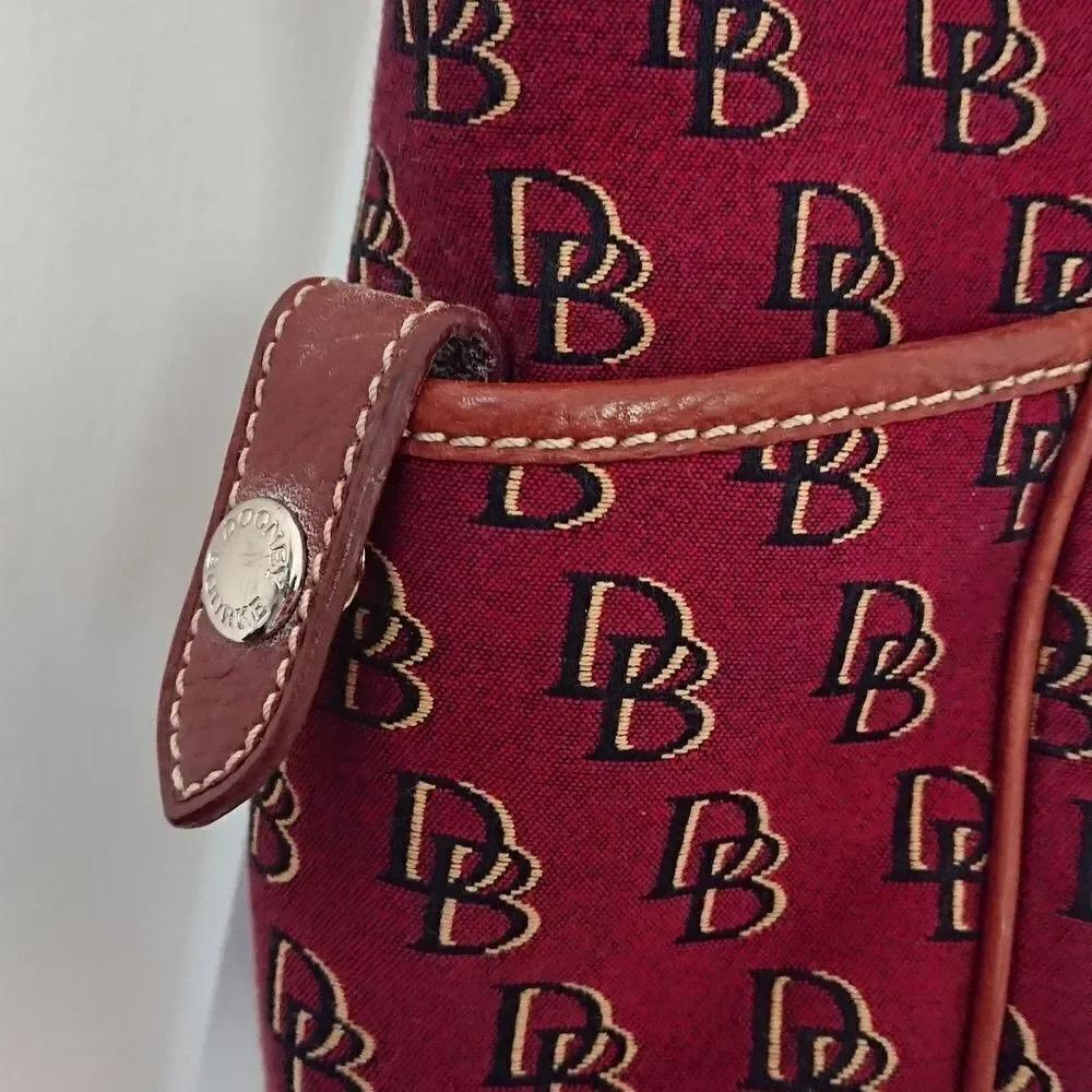 Burgundy Dooney & Bourke logo large tote
